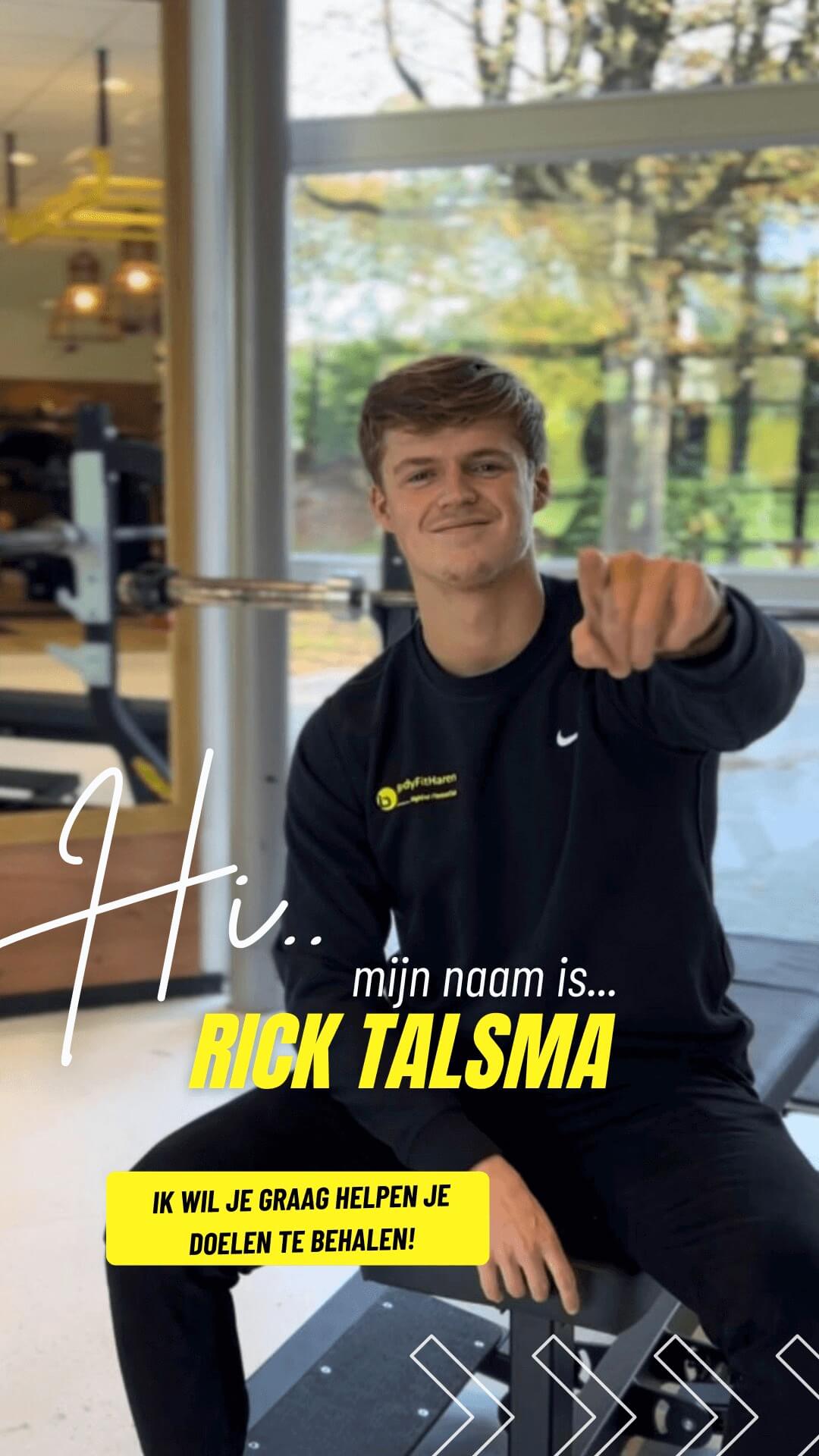 Rick Talsma Portret van Rick Talsma. Personal Trainer.