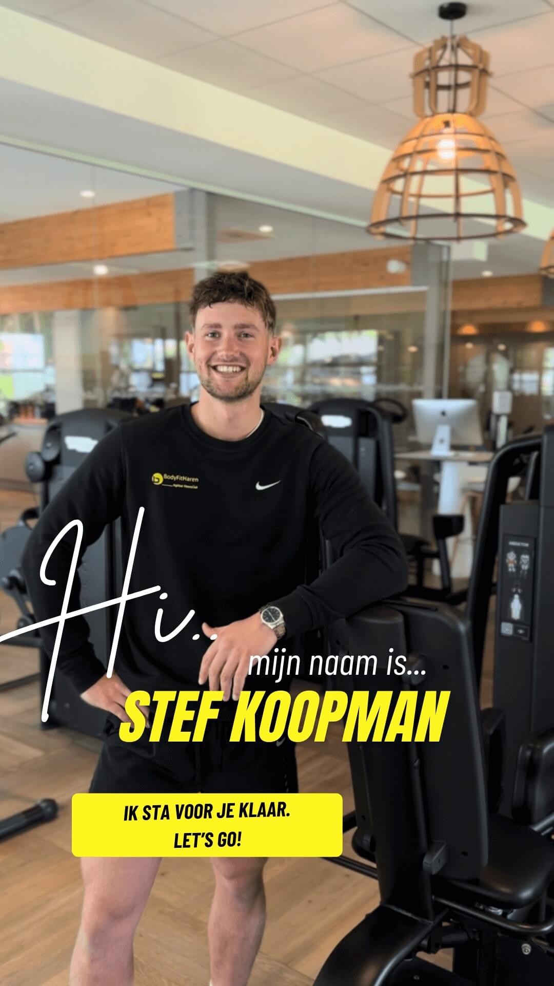 Stef Koopman Portret van Stef Koopman. Clubmanager BodyFitHaren.